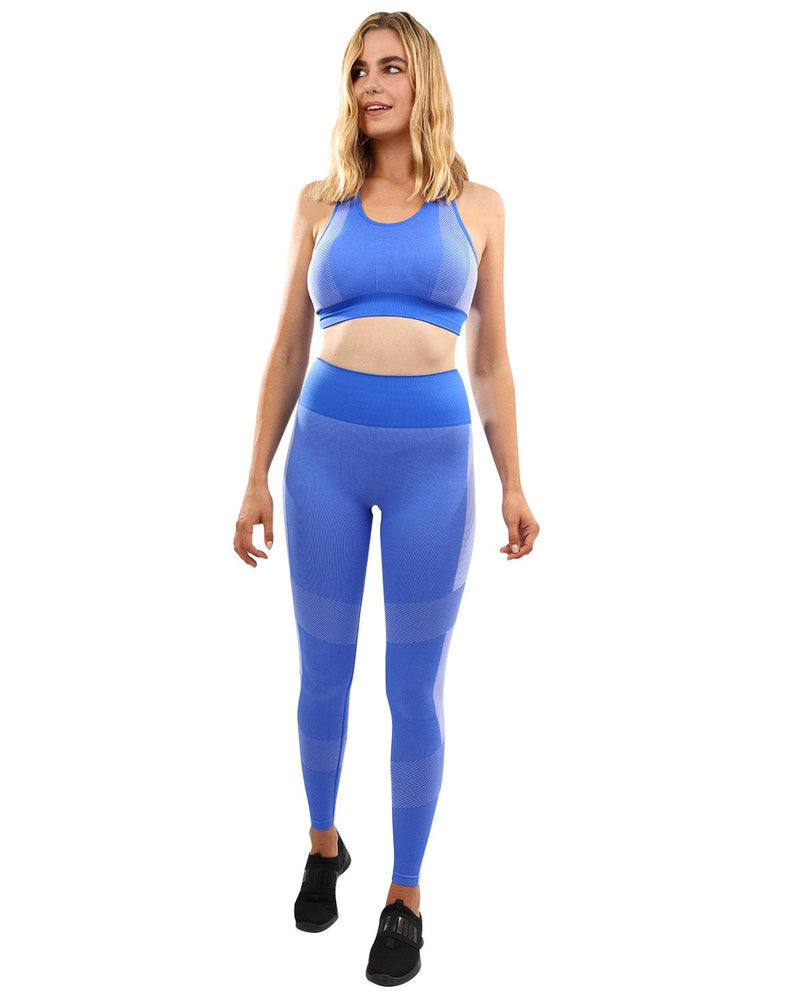 Arleta Seamless Leggings & Sports Bra Set - Blue - Premium Seamless Leggings & Sports Bra Set - Just $95.75! Shop now at Pulse Designer Fashion