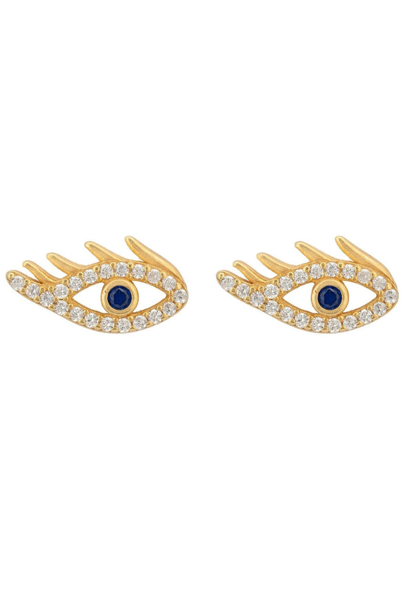 Eye of Horus Stud Earrings Gold - Premium Earrings - Just $53.50! Shop now at Pulse Designer Fashion