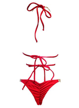 June Strappy Triangle Top & Tango Bottom - Red - Premium swimwear - Just $81.50! Shop now at Pulse Designer Fashion