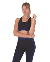 Trois Seamless Sports Bra - Black With Navy - Premium Sports Bra - Just $62! Shop now at Pulse Designer Fashion