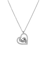 Heart Mum Pendant Necklace Silver - Premium Necklaces - Just $125! Shop now at Pulse Designer Fashion