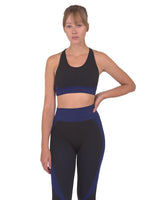 Trois Seamless Sports Bra - Black With Navy - Premium Sports Bra - Just $62! Shop now at Pulse Designer Fashion