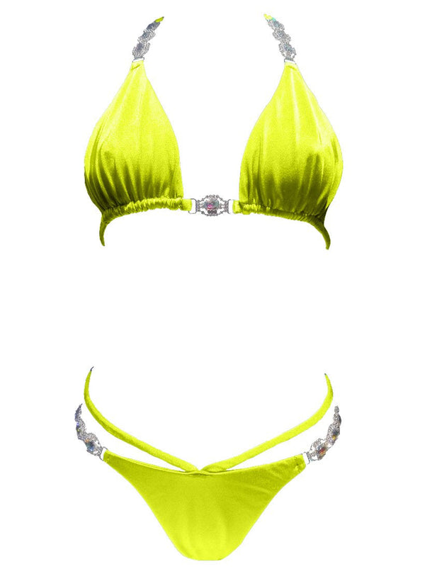 Shanel Triangle Top & Strappy Tango Bottom - Yellow - Premium Swimwear - Just $154.25! Shop now at Pulse Designer Fashion