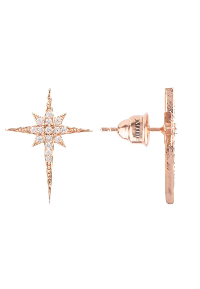 North Star Small Stud Earrings Rosegold - Premium Earrings - Just $85! Shop now at Pulse Designer Fashion