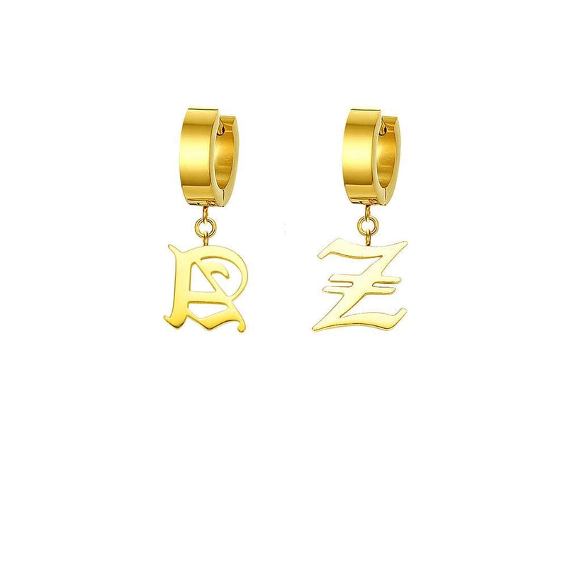 Mister Old English Initial Earrings - Premium Earrings - Just $89.50! Shop now at Pulse Designer Fashion