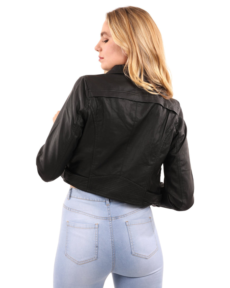 Altridge Vegan Leather Moto Jacket - Premium Leather Moto Jacket - Just $82.50! Shop now at Pulse Designer Fashion