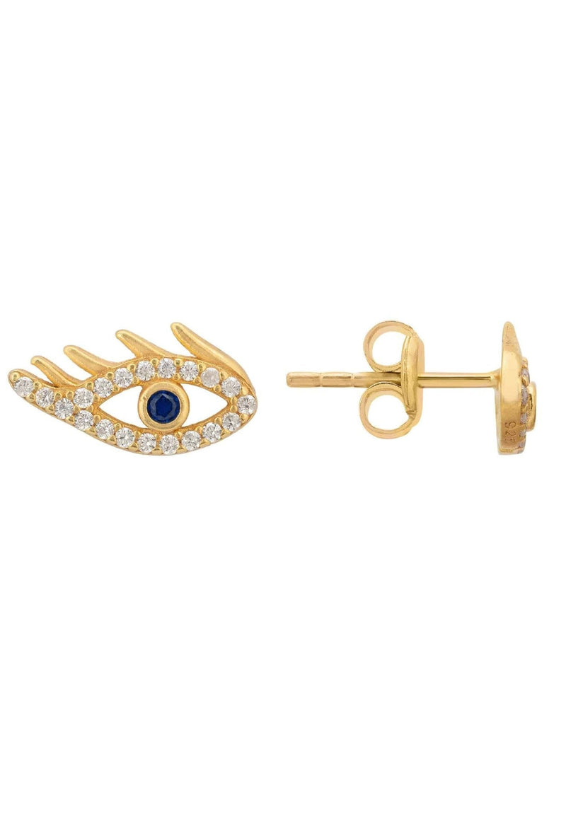 Eye of Horus Stud Earrings Gold - Premium Earrings - Just $53.50! Shop now at Pulse Designer Fashion