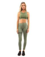 Huntington Set - Leggings & Sports Bra - Olive Green - Premium Legging - Just $60.25! Shop now at Pulse Designer Fashion