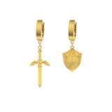 Mister Sword & Shield Earrings - Premium Earrings - Just $92.75! Shop now at Pulse Designer Fashion