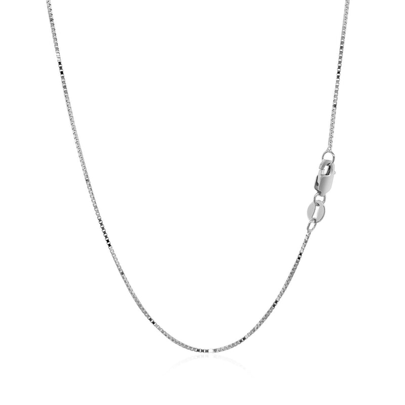 14k White Gold Classic Box Chain 0.7mm - Premium Chains - Just $226.99! Shop now at Pulse Designer Fashion