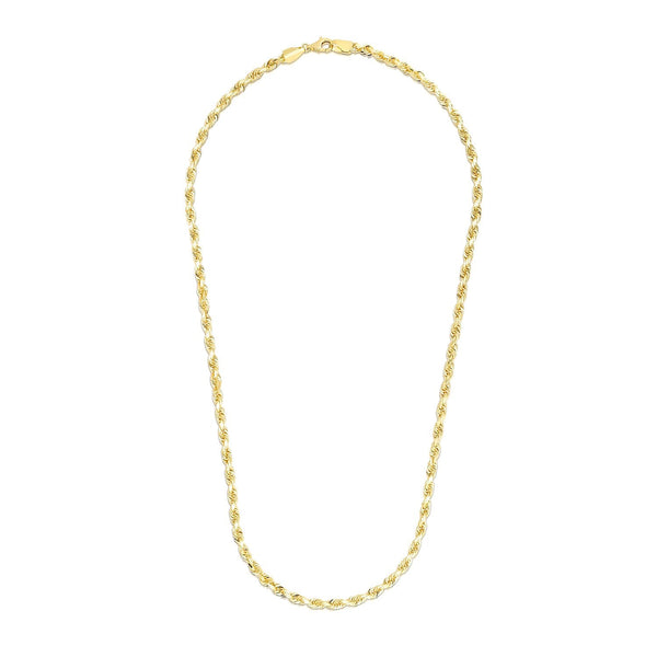 5.0mm 14k Yellow Gold Solid Diamond Cut Rope Chain - Premium Chains - Just $3318.99! Shop now at Pulse Designer Fashion