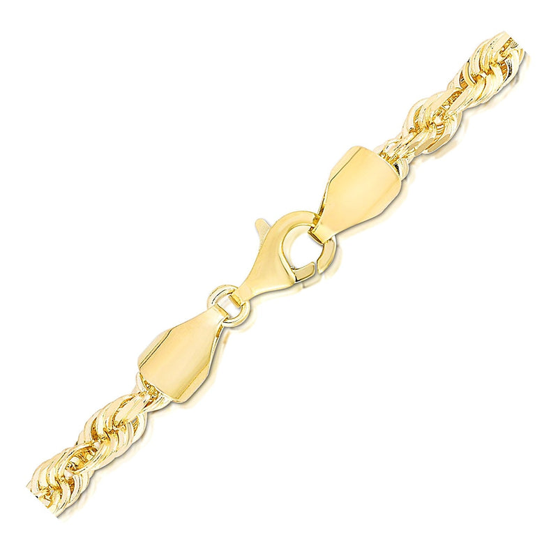 5.0mm 14k Yellow Gold Solid Diamond Cut Rope Chain - Premium Chains - Just $3318.99! Shop now at Pulse Designer Fashion