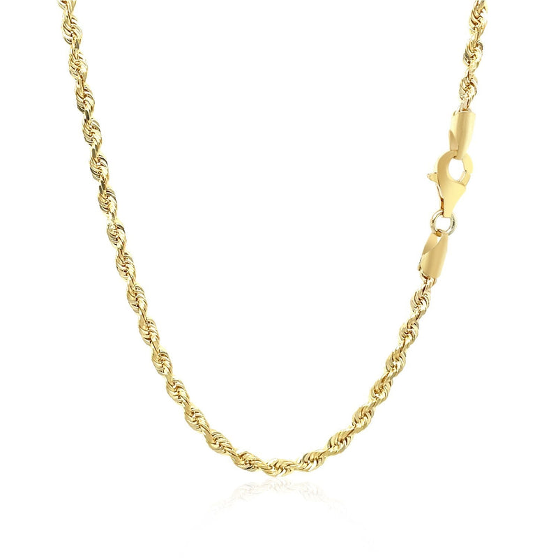 2.75mm 10k Yellow Gold Solid Diamond Cut Rope Chain - Premium Chains - Just $797.99! Shop now at Pulse Designer Fashion