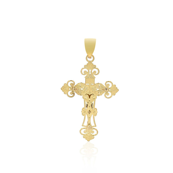 14k Two Tone Gold Cross Pendant - Premium Pendants - Just $323.99! Shop now at Pulse Designer Fashion