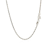 2.0mm 14k White Gold Solid Diamond Cut Rope Chain - Premium Chains - Just $463.99! Shop now at Pulse Designer Fashion