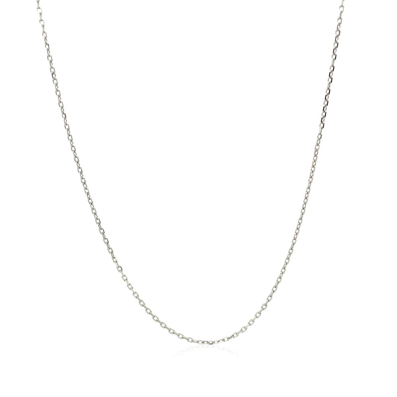 14k White Diamond Cut Cable Link Chain 0.8mm - Premium Chains - Just $153.99! Shop now at Pulse Designer Fashion