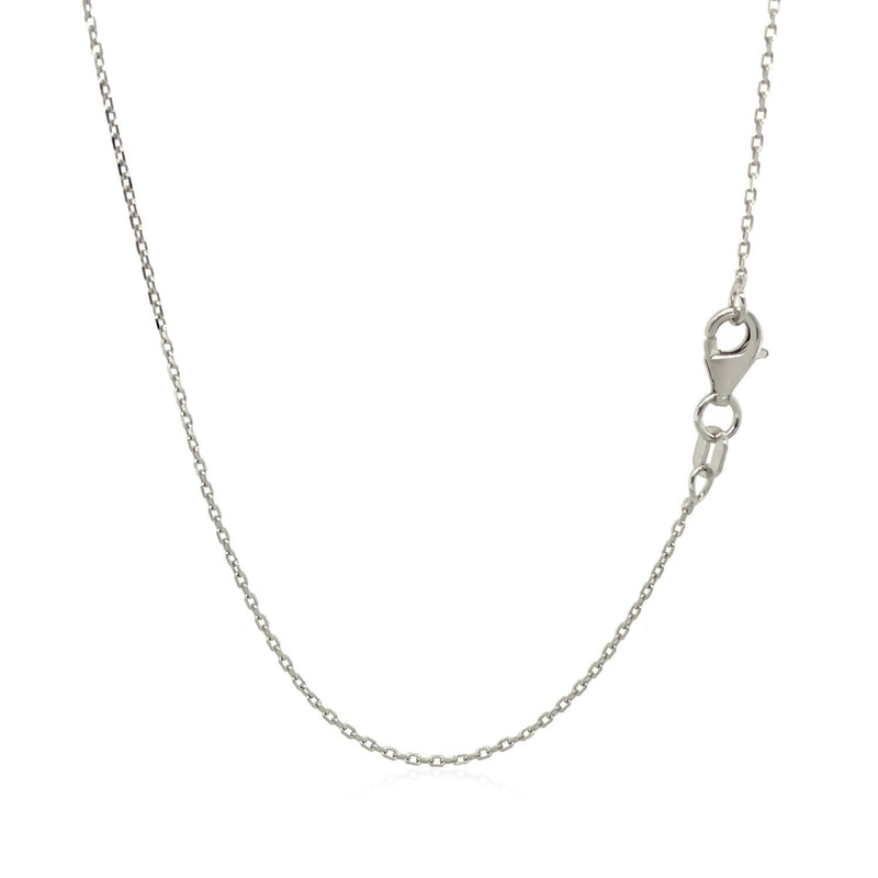 14k White Diamond Cut Cable Link Chain 0.8mm - Premium Chains - Just $153.99! Shop now at Pulse Designer Fashion