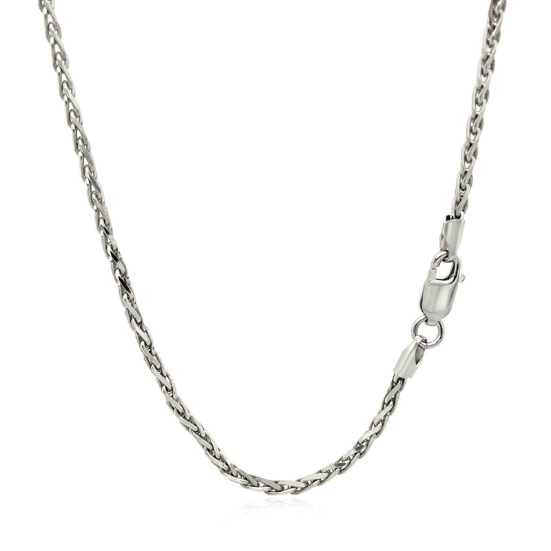 2.2mm Sterling Silver Rhodium Plated Wheat Chain - Premium Chains - Just $60.99! Shop now at Pulse Designer Fashion