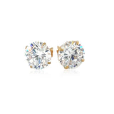 14k Yellow Gold 8.0mm Round CZ Stud Earrings - Premium Earrings - Just $149.99! Shop now at Pulse Designer Fashion