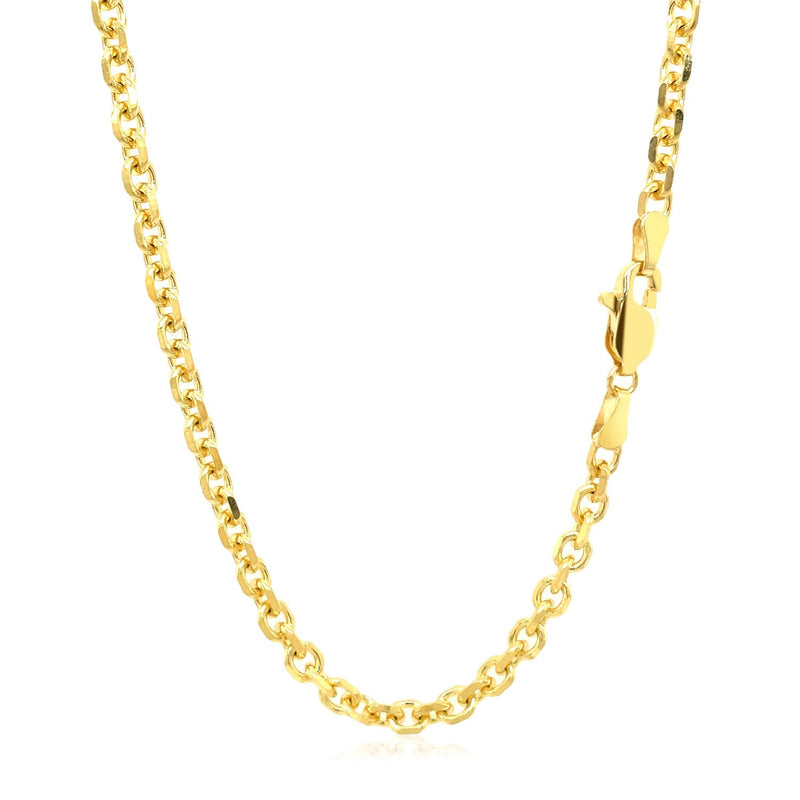 4.0mm 14k Yellow Gold Diamond Cut Cable Link Chain - Premium Chains - Just $2142.99! Shop now at Pulse Designer Fashion