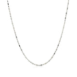 14k White Gold Diamond-Cut Alternating Bead Chain 1.2mm - Premium Chains - Just $333.99! Shop now at Pulse Designer Fashion