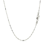 14k White Gold Diamond-Cut Alternating Bead Chain 1.2mm - Premium Chains - Just $333.99! Shop now at Pulse Designer Fashion