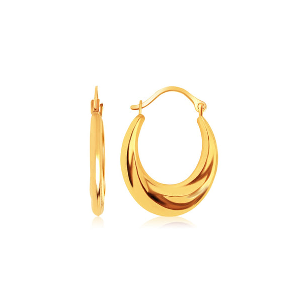 14k Yellow Gold Graduated Oval Hoop Earrings - Premium Earrings - Just $149.99! Shop now at Pulse Designer Fashion