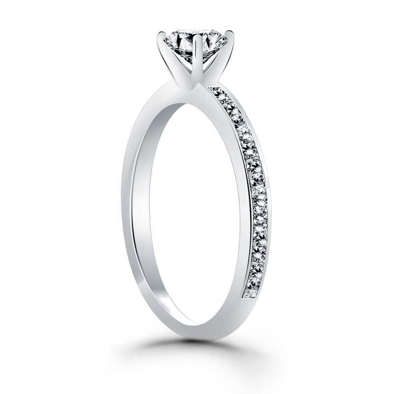 14k White Gold Classic Pave Diamond Band Engagement Ring - Premium Rings - Just $3712.99! Shop now at Pulse Designer Fashion