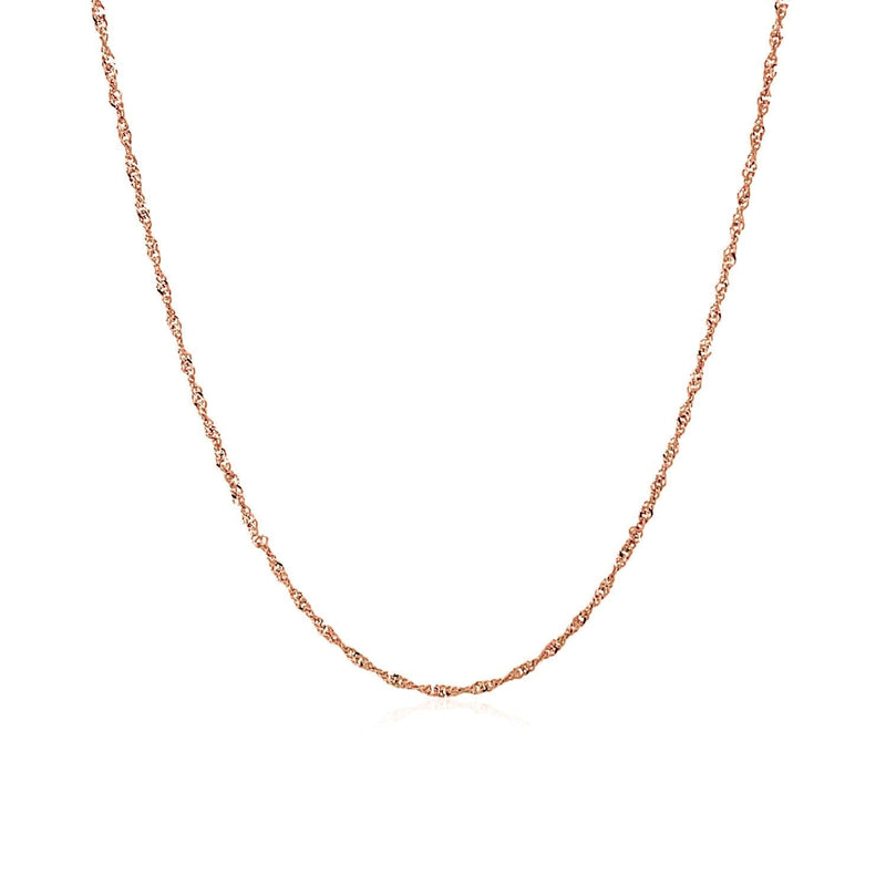 14k Rose Gold Singapore Chain 1.0mm - Premium Chains - Just $137.99! Shop now at Pulse Designer Fashion