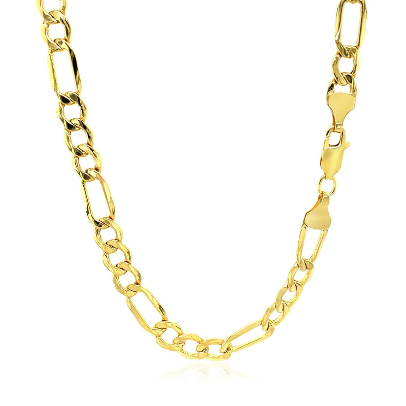 5.4mm 14k Yellow Gold Lite Figaro Chain - Premium Chains - Just $807.99! Shop now at Pulse Designer Fashion