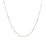 14k White Gold Classic Box Chain 0.6mm - Premium Chains - Just $114.99! Shop now at Pulse Designer Fashion