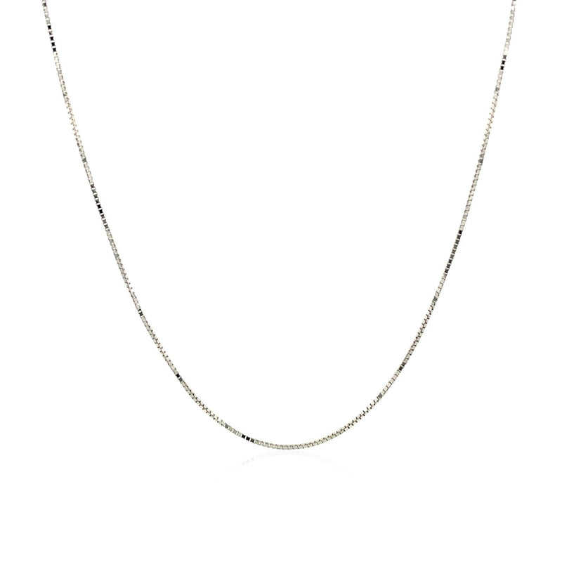 14k White Gold Classic Box Chain 0.6mm - Premium Chains - Just $114.99! Shop now at Pulse Designer Fashion