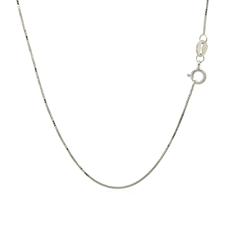 14k White Gold Classic Box Chain 0.6mm - Premium Chains - Just $114.99! Shop now at Pulse Designer Fashion