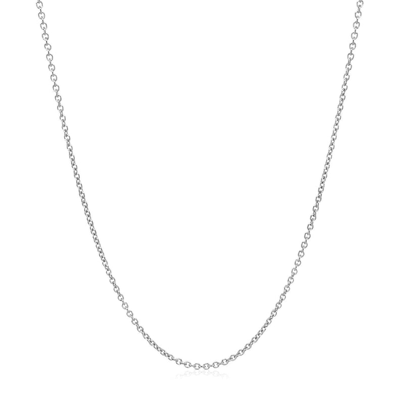 14k White Gold Round Cable Link Chain 1.2mm - Premium Chains - Just $266.99! Shop now at Pulse Designer Fashion