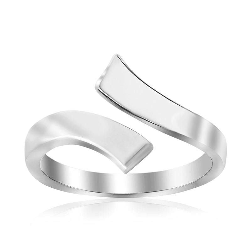 Sterling Silver Rhodium Plated Overlap Style Polished Toe Ring - Premium Toe Rings - Just $26.99! Shop now at Pulse Designer Fashion