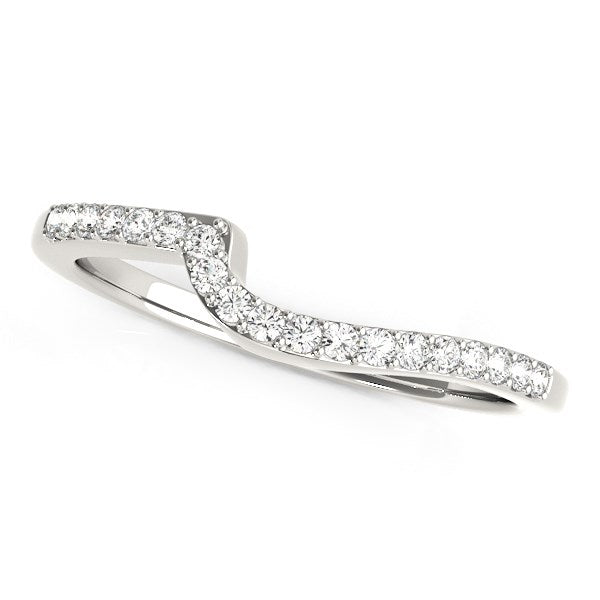 14k White Gold Curved Design Round Diamond Wedding Band (1/4 cttw) - Premium Rings - Just $1256.99! Shop now at Pulse Designer Fashion