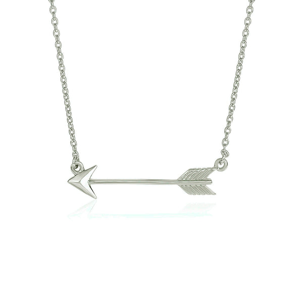 Necklace with Arrow in Sterling Silver - Premium Necklaces - Just $90.99! Shop now at Pulse Designer Fashion