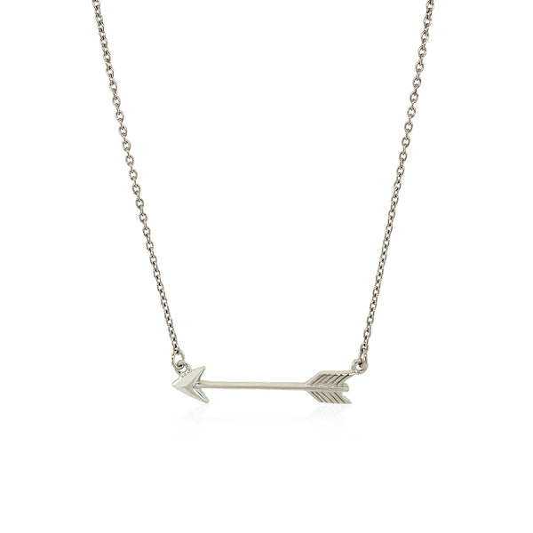 Necklace with Arrow in Sterling Silver - Premium Necklaces - Just $90.99! Shop now at Pulse Designer Fashion