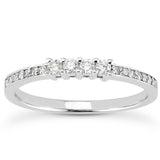 14k White Gold Wedding Band with Pave Set Diamonds and Prong Set Diamonds - Premium Rings - Just $1054.99! Shop now at Pulse Designer Fashion