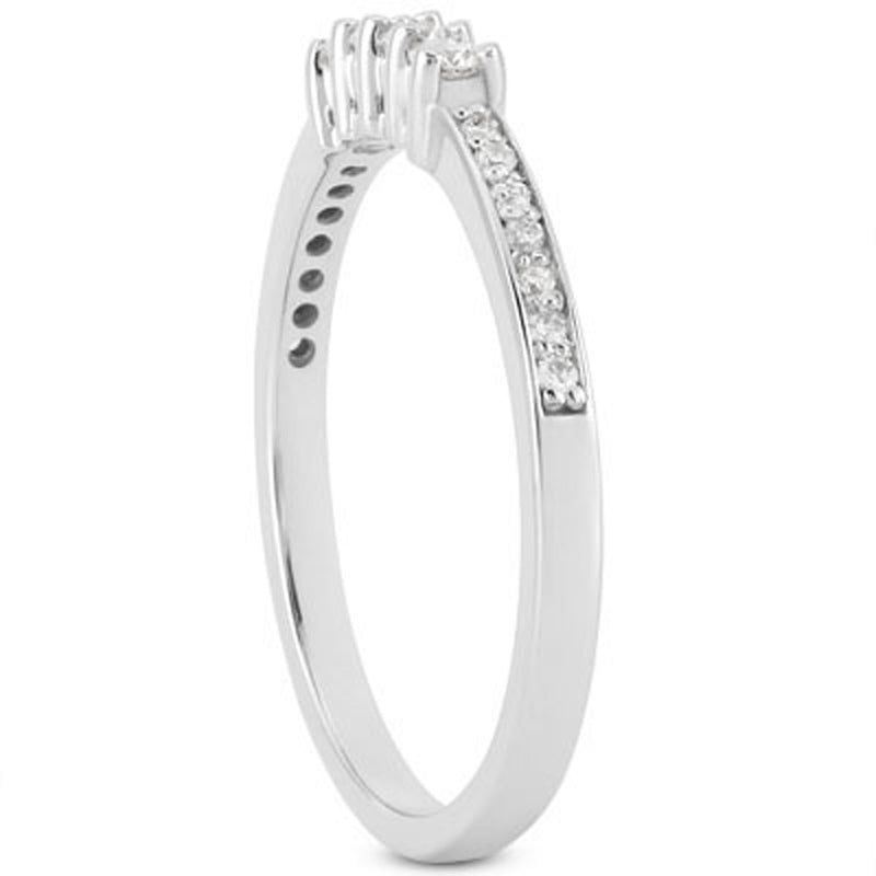 14k White Gold Wedding Band with Pave Set Diamonds and Prong Set Diamonds - Premium Rings - Just $1054.99! Shop now at Pulse Designer Fashion