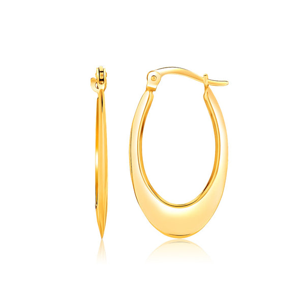 14k Yellow Gold Puffed Graduated Open Oval Earrings - Premium Earrings - Just $279.99! Shop now at Pulse Designer Fashion