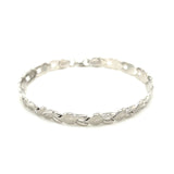 14k White Gold Heart Shape Textured Bracelet - Premium Bracelets - Just $857.99! Shop now at Pulse Designer Fashion