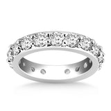 14k White Gold Round Cut Diamond Eternity Ring - Premium Rings - Just $5847.99! Shop now at Pulse Designer Fashion