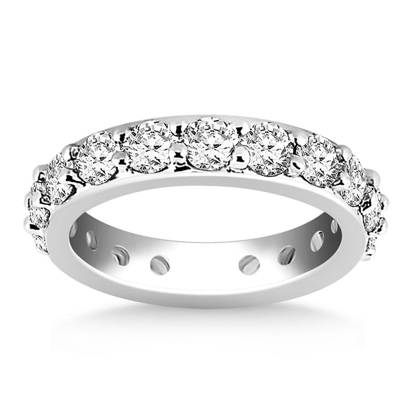 14k White Gold Round Cut Diamond Eternity Ring - Premium Rings - Just $5847.99! Shop now at Pulse Designer Fashion