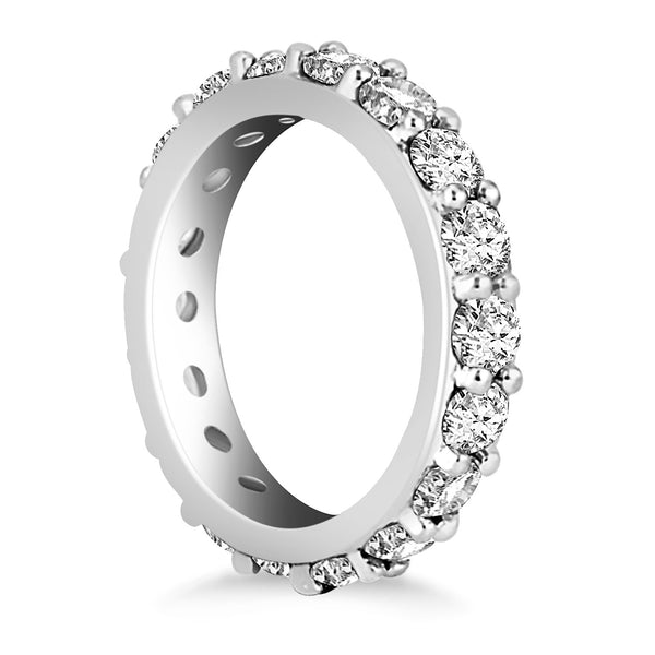 14k White Gold Round Cut Diamond Eternity Ring - Premium Rings - Just $5847.99! Shop now at Pulse Designer Fashion