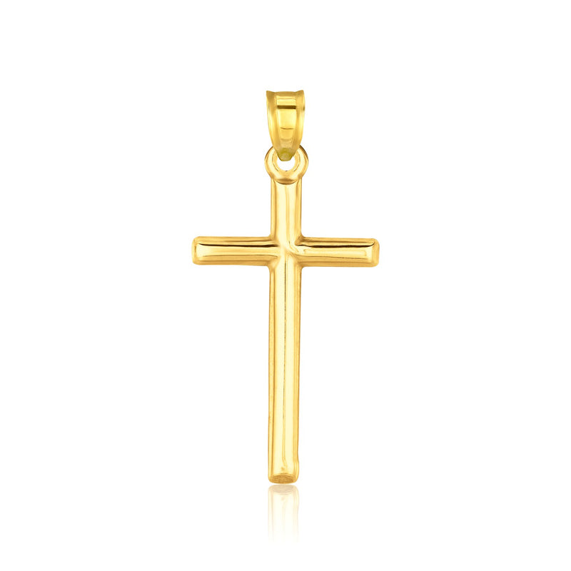 14k Yellow Gold High Polish Cross Pendant - Premium Pendants - Just $139.99! Shop now at Pulse Designer Fashion