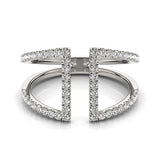 14k White Gold Open Style Dual Band Ring with Diamonds (1/2 cttw) - Premium Rings - Just $2273.99! Shop now at Pulse Designer Fashion