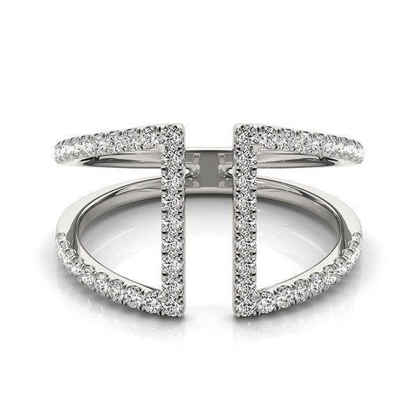 14k White Gold Open Style Dual Band Ring with Diamonds (1/2 cttw) - Premium Rings - Just $2273.99! Shop now at Pulse Designer Fashion