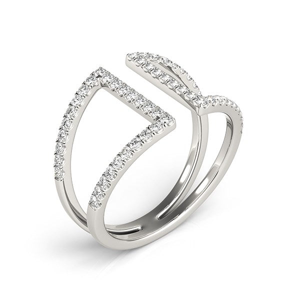 14k White Gold Open Style Dual Band Ring with Diamonds (1/2 cttw) - Premium Rings - Just $2273.99! Shop now at Pulse Designer Fashion