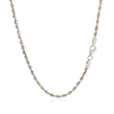 2.5mm 14k White Gold Solid Diamond Cut Rope Chain - Premium Chains - Just $757.99! Shop now at Pulse Designer Fashion